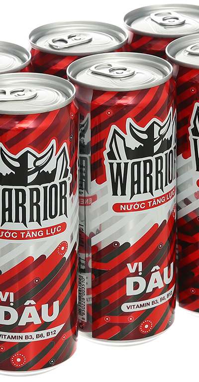 [Lốc 6 lon] Nước tăng lực Warrior vị dâu 325ml