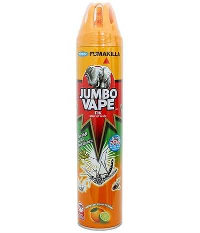 Bình Xịt Côn Trùng Jumbo Vape Hương Cam Chanh Tự Nhiên Chai 600ml