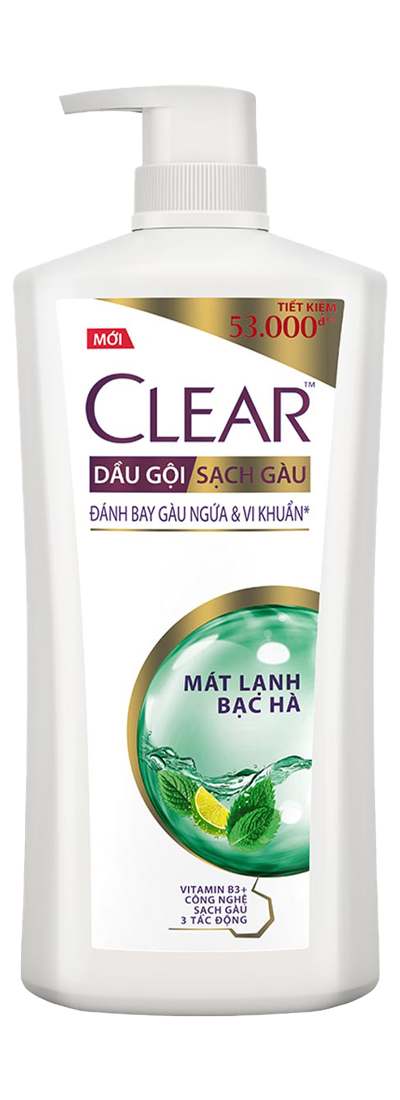 Dầu gội Clear mát lạnh bạc hà 630g