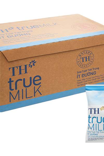 [Thùng 48] Sữa tươi tiệt trùng TH true MILK ít đường bịch 220ml x 48