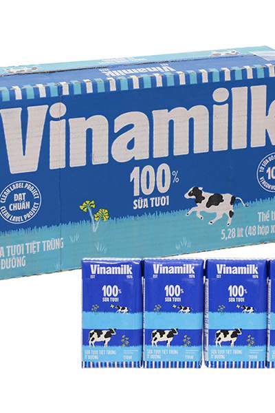 [Thùng 48 hộp] Sữa tươi Vinamilk ít đường 110ml