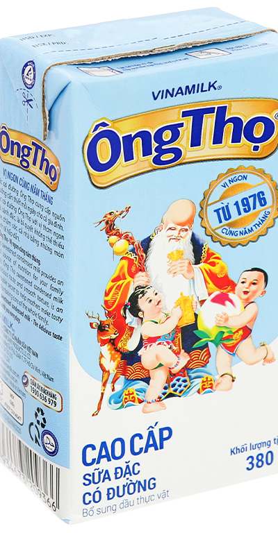 Sữa đặc có đường Ông Thọ Trắng nhãn xanh hộp 380g